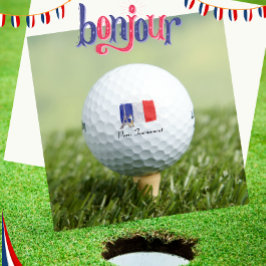 Golf Eiffel Turm mit französischer Goldflagge Fran Golfball
