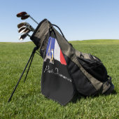 Golf Eiffel Turm mit französischer Goldflagge Fran Golfhandtuch (Gras)