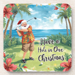 Golf ein Hole-in-One Weihnachten! mit dem Weihnach Getränkeuntersetzer