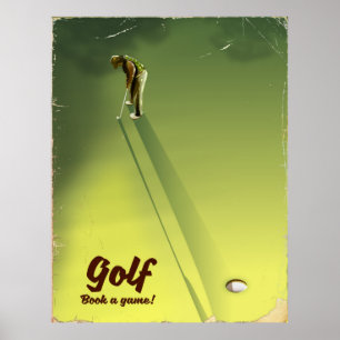 Golf "Ein Spiel buchen" Vintage Poster