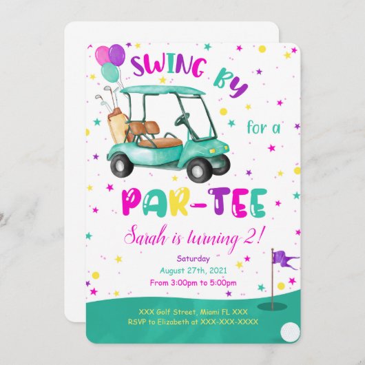 Golf-Einladung Einladung (Vorne/Hinten)