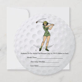 Golf Einladung Frau Golfer