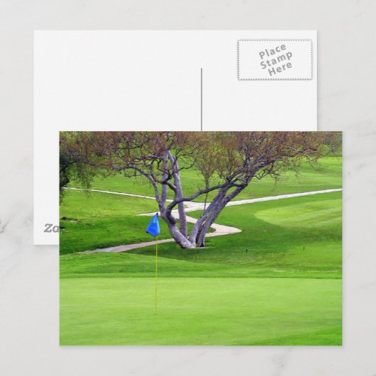 Golf-Einladung Postkarte (Vorne/Hinten)