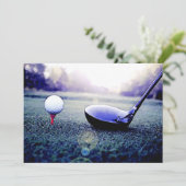 Golf Einladungen - Golf Ball & Bat Artwork (Stehend Vorderseite)