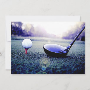 Golf Einladungen - Golf Ball & Bat Artwork
