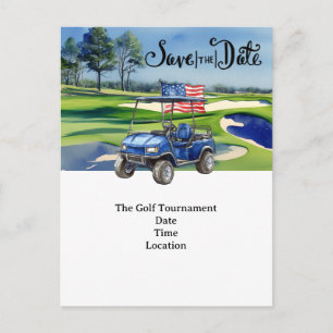 Golf-Einladungskarte zum Unabhängigkeitstag am 4. Einladungspostkarte