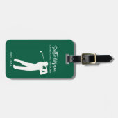 Golf Elegant Golfer Green Luggage Tag Gepäckanhänger (Vorderseite horizontal)