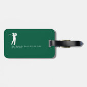 Golf Elegant Golfer Green Luggage Tag Gepäckanhänger (Rückseite horizontal)