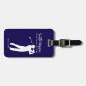 Golf Eleganter Golfer Blaues Gepäckanhänger (Vorderseite horizontal)