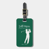 Golf Eleganter Golfer Grünes Gepäckanhänger (Vorderseite vertikal)