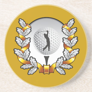 Golf emblem coaster getränkeuntersetzer