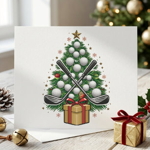 Golf Equipment Christmas Tree Christmas Golf Feiertagskarte