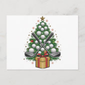 Golf Equipment Christmas Tree Christmas Golf Feiertagspostkarte (Vorderseite)