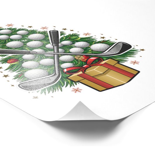 Golf Equipment Christmas Tree Christmas Golf Fotodruck (Ecke)