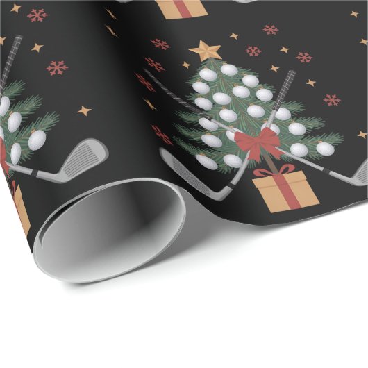 Golf Equipment Christmas Tree Christmas Golf Geschenkpapier (Rolleneckpunkt)