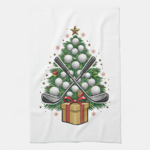 Golf Equipment Christmas Tree Christmas Golf Geschirrtuch