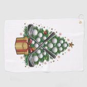 Golf Equipment Christmas Tree Christmas Golf Golfhandtuch (Horizontal)