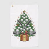 Golf Equipment Christmas Tree Christmas Golf Golfhandtuch (Vorderseite)