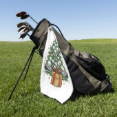 Golf Equipment Christmas Tree Christmas Golf Golfhandtuch (Gras)