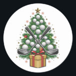 Golf Equipment Christmas Tree Christmas Golf Runder Aufkleber<br><div class="desc">Golf Equipment Christmas Tree Christmas Golf</div>
