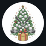 Golf Equipment Christmas Tree Christmas Golf Runder Aufkleber<br><div class="desc">Golf Equipment Christmas Tree Christmas Golf</div>