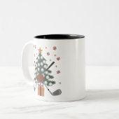Golf Equipment Christmas Tree Christmas Golf Zweifarbige Tasse (Vorderseite Links)