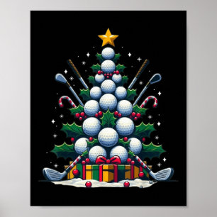 Golf Equipment Christmas Tree Weihnachtsbaum Golfe Poster
