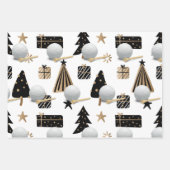 Golf Equipment on Christmas Graphic Background Geschenkpapier Set (Vorderseite)