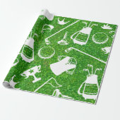 Golf equipment on green grass background geschenkpapier (Ungerollt)