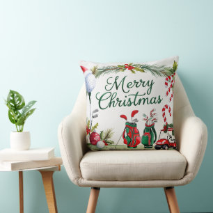 Golf Equipment Weihnachten zum Thema Golfer Kissen