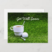 Golf erholen sich mit einer Tasse Tee und einem Go Postkarte (Vorne/Hinten)