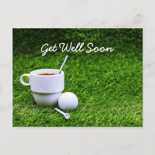 Golf erholen sich mit einer Tasse Tee und einem Go Postkarte (Vorderseite)