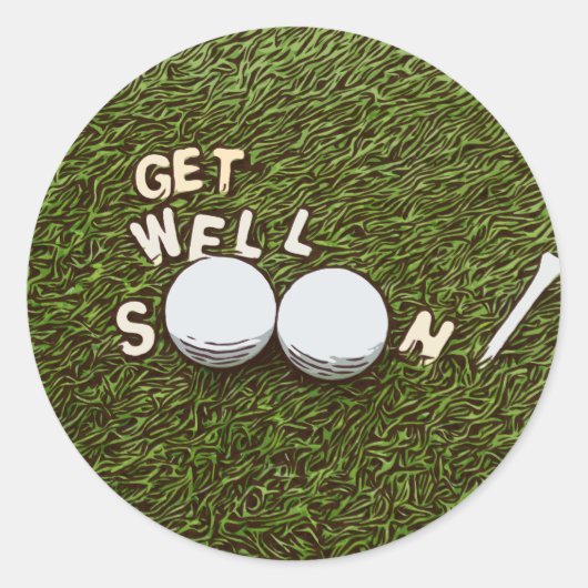 Golf Erleben Sie bald mit Golf-Ball und Tee Runder Aufkleber (Vorderseite)