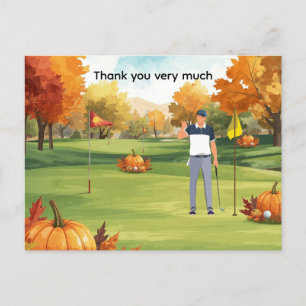 Golf Erntedank Herbst Grußkarte Postkarte