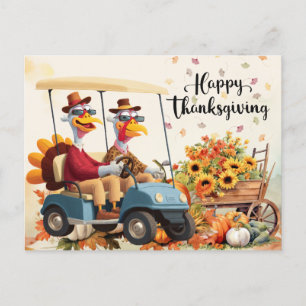 Golf Erntedank Herbstgruss Gruß für Golfer Feiertagspostkarte