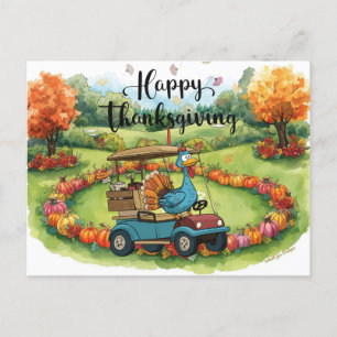 Golf Erntedank Herbstgruss Gruß für Golfer Feiertagspostkarte