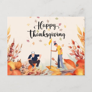 Golf Erntedank Herbstgruss Gruß für Golfer Postkarte