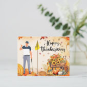 Golf Erntedank Herbstgruss Gruß für Golfer Postkarte (Stehend Vorderseite)