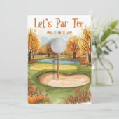 Golf Erntedank Party Herbstgolfplatz Einladung (Stehend Vorderseite)