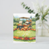 Golf Erntedank zum Thema Golfer Postkarte (Stehend Vorderseite)