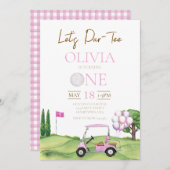 Golf Erstgeburtstag Pizza laden Einladung (Vorne/Hinten)