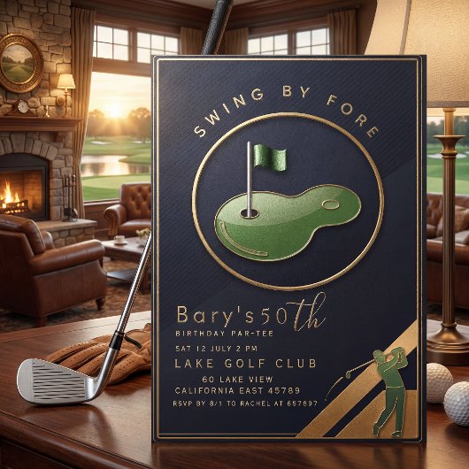 Golf-Erwachsene-Geburtstagsfeier Einladung