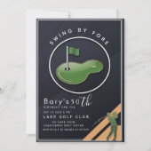 Golf-Erwachsene-Geburtstagsfeier Einladung (Vorderseite)
