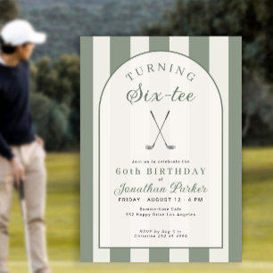 Golf-Erwachsener sechs Abschlag 60. Geburtstagsfei Einladung