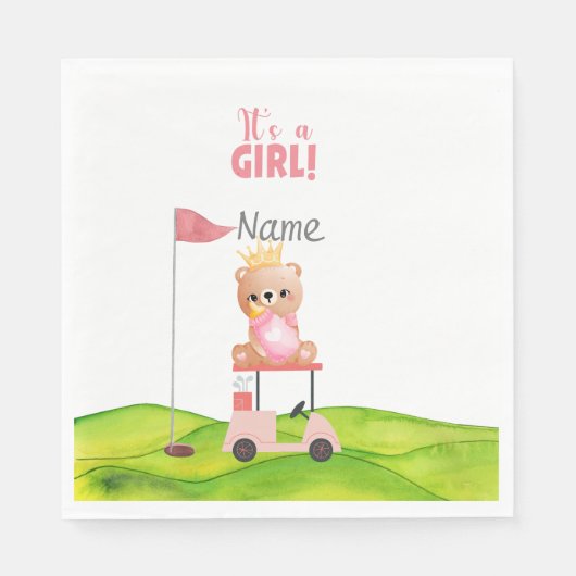 Golf es ist das Mädchen für Golfer Baby Dusche Gol Serviette (Vorderseite)
