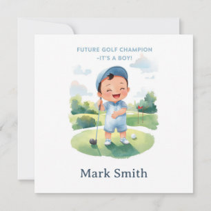 Golf Es ist ein Junge Baby-Party Teller Einladung
