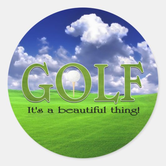 Golf Es ist eine schöne Sache Runder Aufkleber (Vorderseite)