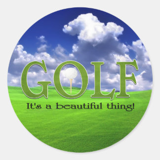 Golf Es ist eine schöne Sache Runder Aufkleber