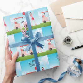 Golf Es ist meine Geburtstagsfrau Golf auf Grün Geschenkpapier