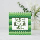Golf es ist Zeit, Tee Party Postkarte par par par (Stehend Vorderseite)